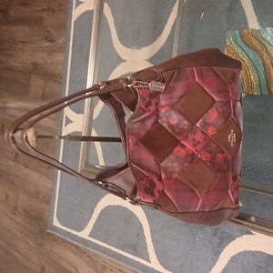 Coach Oxblood Patchwork Shoulder Bag